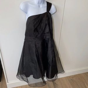 NWT Black Asymmetrical Organza Cocktail Formal Dress Size 20 from David’s Bridal